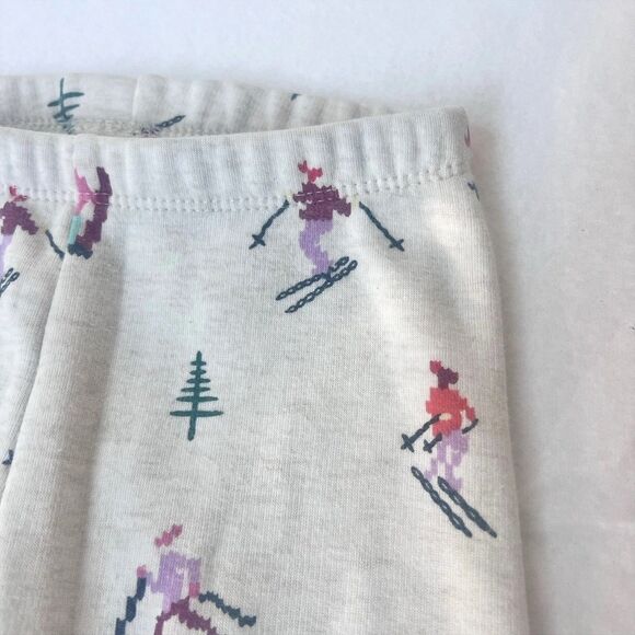 GYMBOREE SKIERS TODDLER GIRLS 2T CREAM COZY FLEECE LEGGINGS SKI WARM HOLIDAY 18’ - Picture 4 of 8